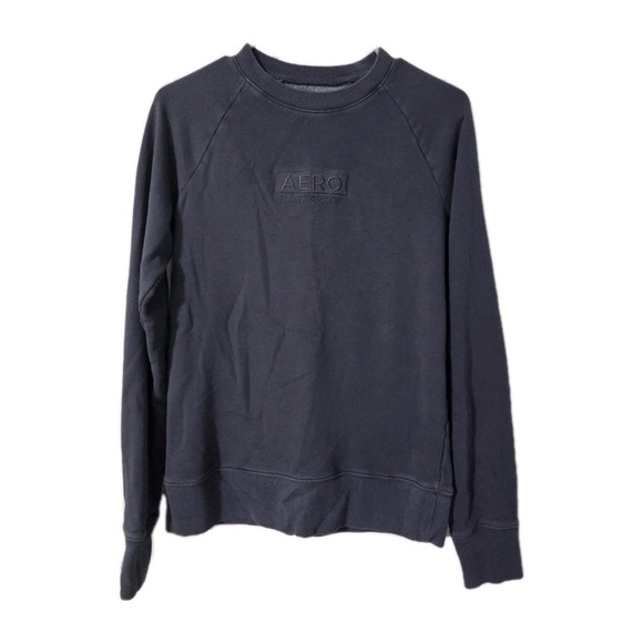 Aeropostale Men's Crewneck Sweatshirt Embroidered Logo, Slate Gray, Small - Picture 1 of 3